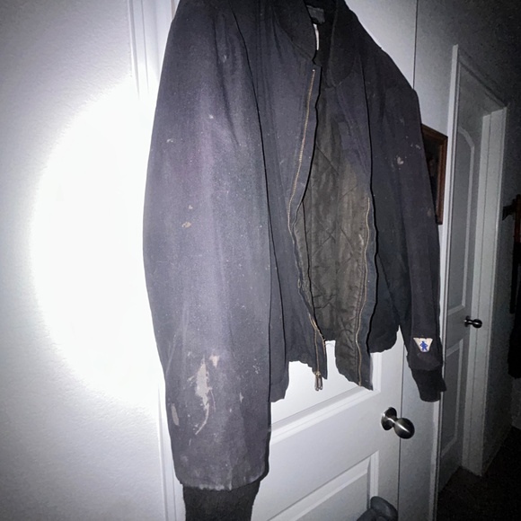 Black flame resistant winter zip up work wear extra large jacket - Picture 2 of 14